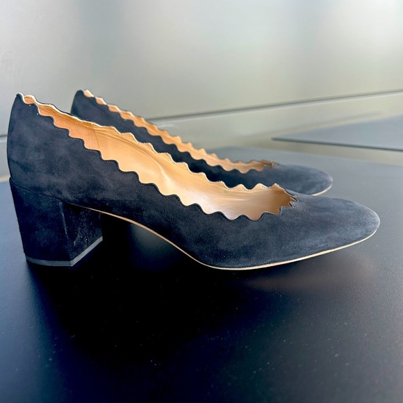Chloe Shoes - Chloe - Women’s - Black Suede - Low Pump Shoe - Size 40